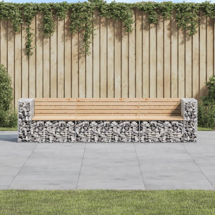 Gartenbank Aus Gabionen 287X71X65,5 Cm Massivholz Douglasie