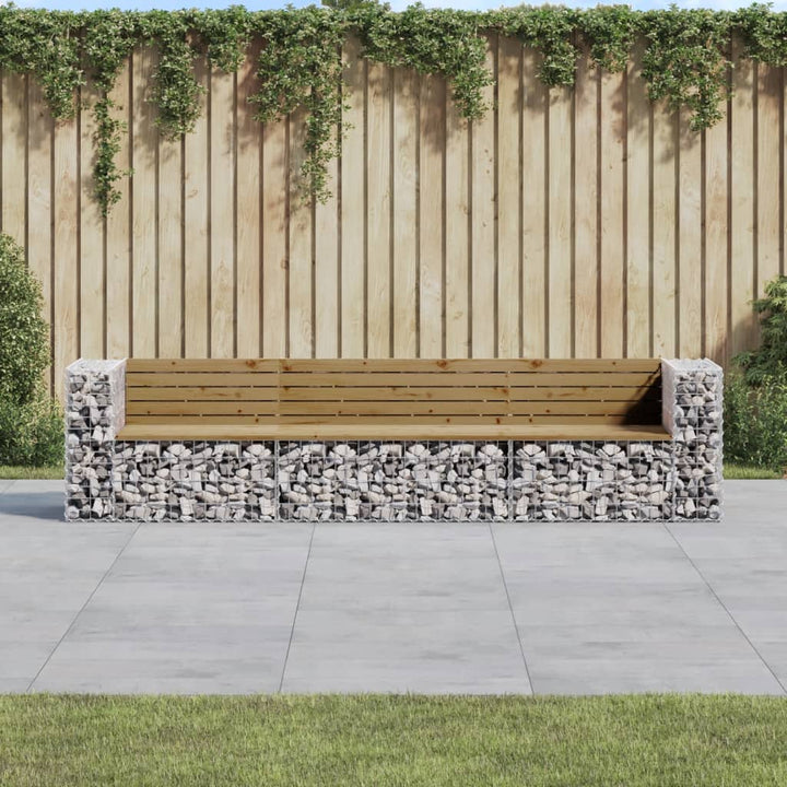 Gartenbank Aus Gabionen 287X71X65,5 Cm Massivholz Douglasie