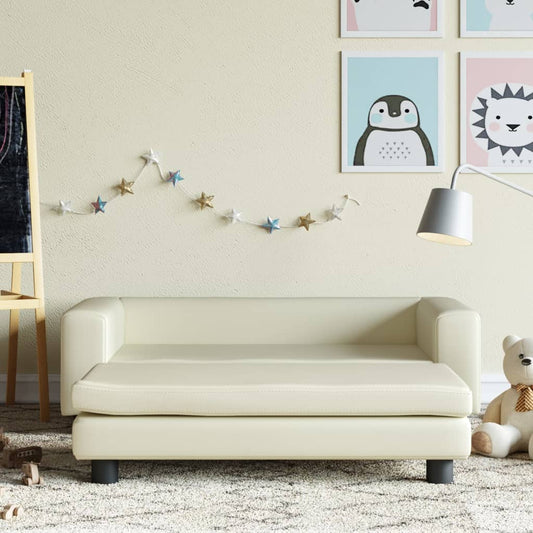 Kindersofa Mit Hocker 100X50X30 Cm Kunstleder