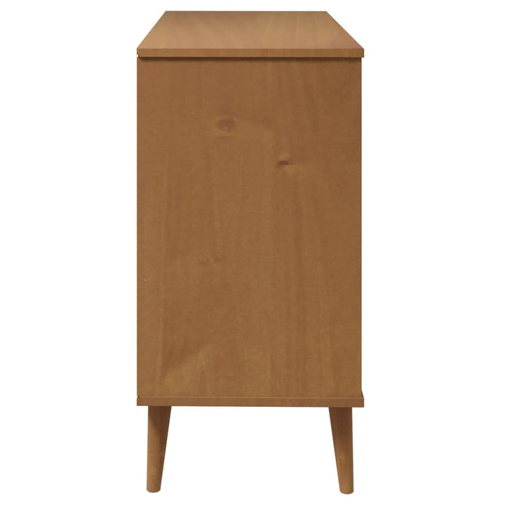 Schubladenschrank Molde Braun 113X40X80 Cm Massivholz Kiefer