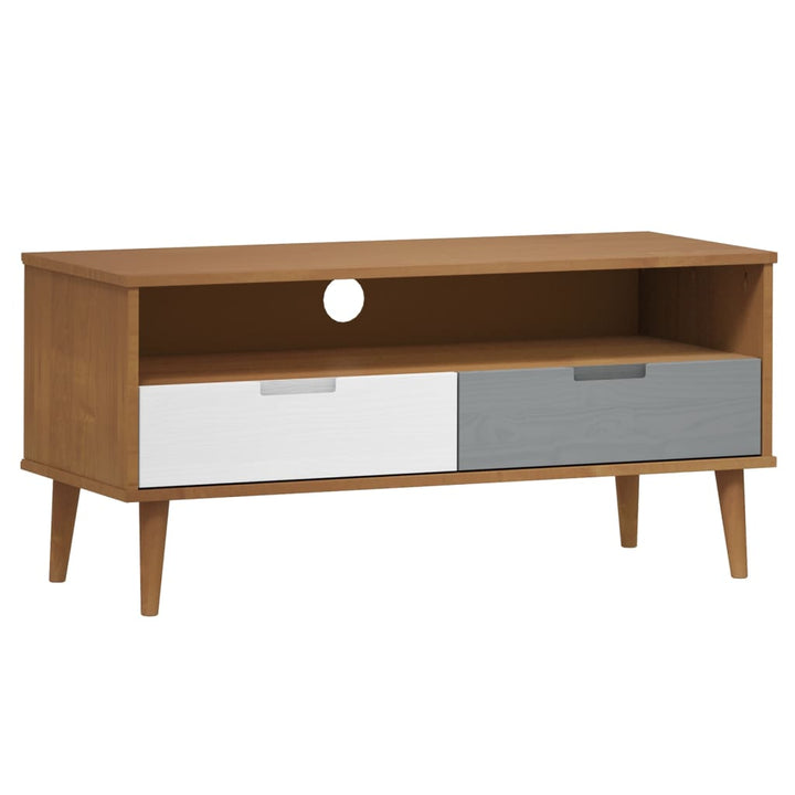 Tv-Schrank Molde 106X40X49 Cm Massivholz Kiefer