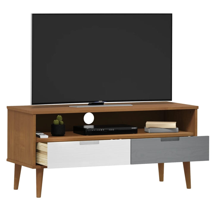 Tv-Schrank Molde 106X40X49 Cm Massivholz Kiefer