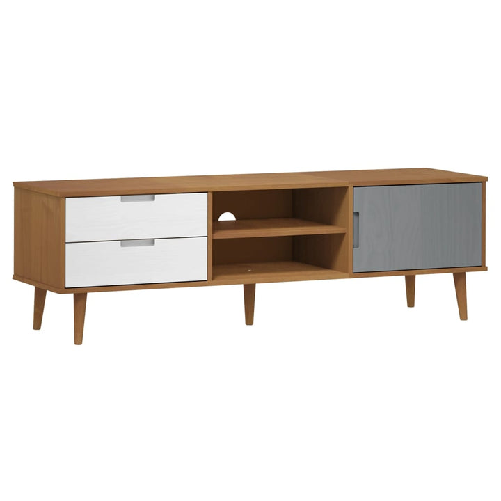 Tv-Schrank Molde Braun 158X40X49 Cm Massivholz Kiefer