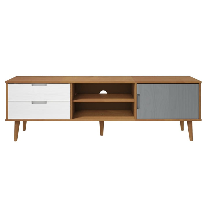 Tv-Schrank Molde Braun 158X40X49 Cm Massivholz Kiefer