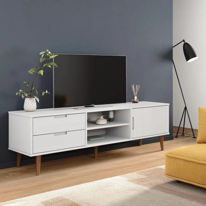 Tv-Schrank Molde Braun 158X40X49 Cm Massivholz Kiefer