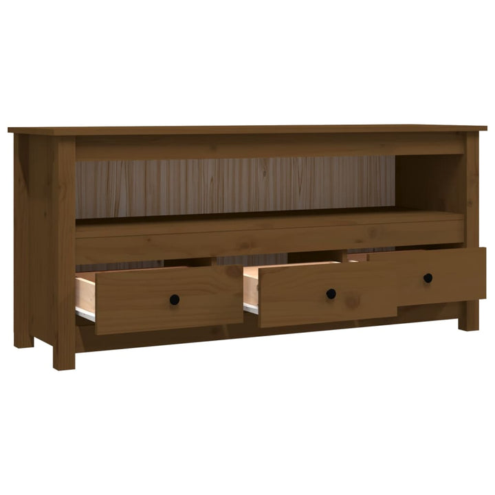 Tv-Schrank 114X35X52 Cm Massivholz Kiefer