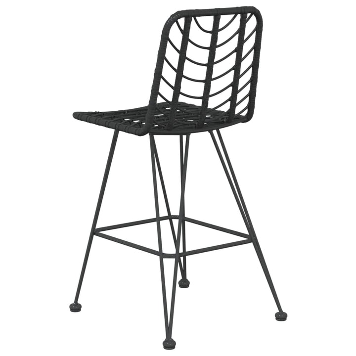 Barhocker 2 Stk. 45X56X103,5 Cm Pe-Rattan Und Stahl