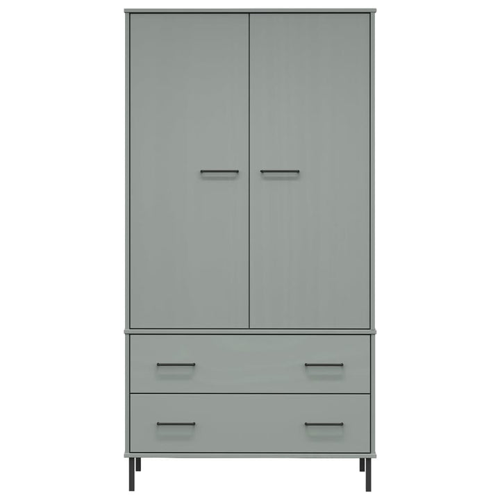 Kleiderschrank Oslo Metallbeine 90X55X172,5Cm Massivholz