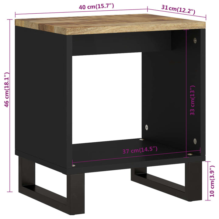 Couchtisch 40X31X46 Cm Massivholz Mango & Holzwerkstoff