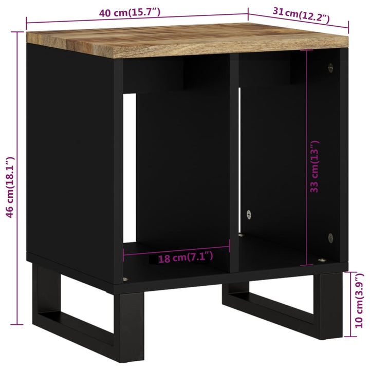 Beistelltisch 40X31X46 Cm Massivholz Mango & Holzwerkstoff