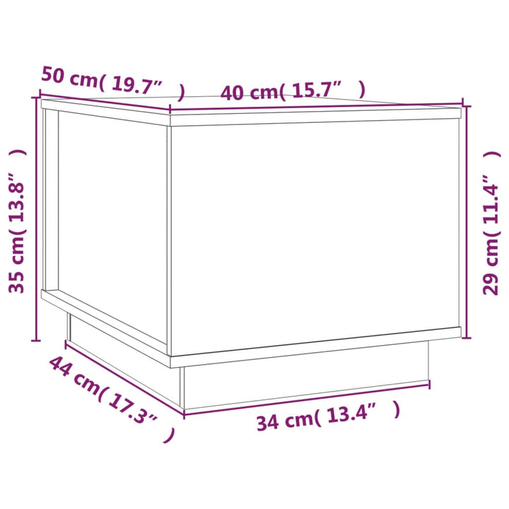 Couchtisch 40X50X35 Cm Massivholz Kiefer