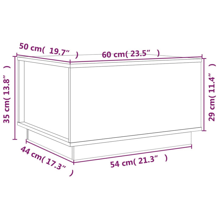 Couchtisch 60X50X35 Cm Massivholz Kiefer