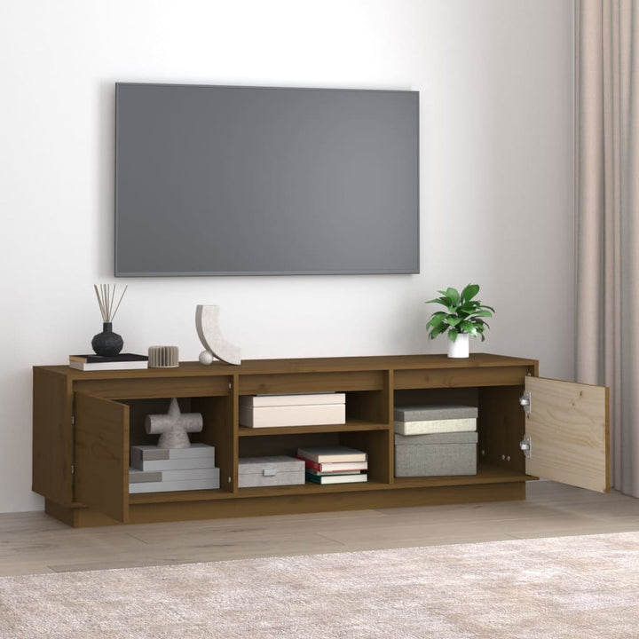 Tv-Schrank 140X35X40 Cm Massivholz Kiefer