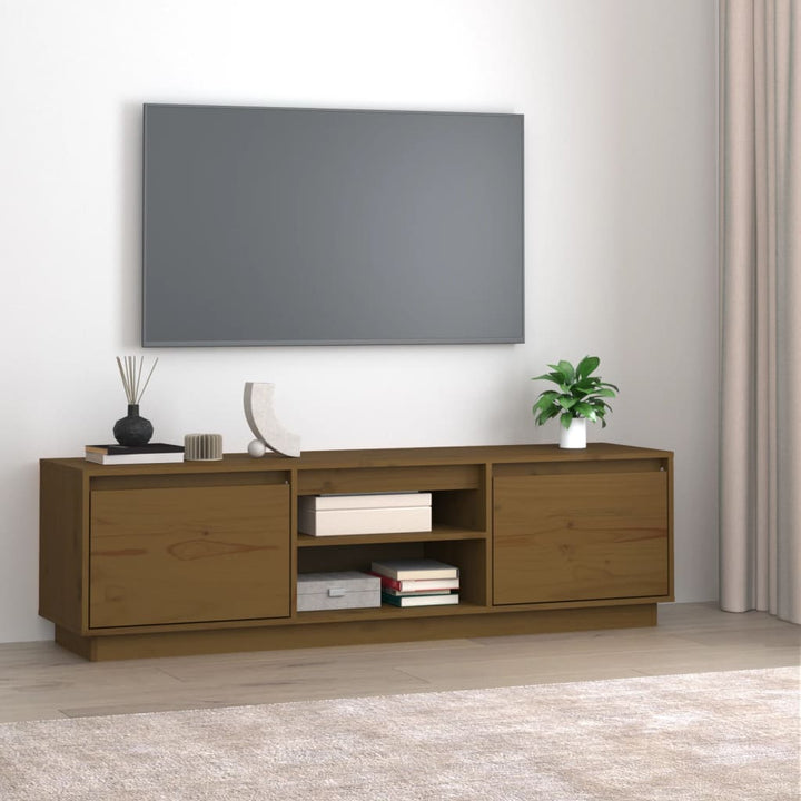 Tv-Schrank 140X35X40 Cm Massivholz Kiefer