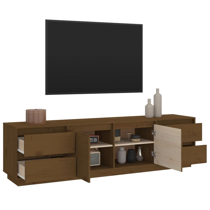 Tv-Schrank 176X37X47,5 Cm Massivholz Kiefer