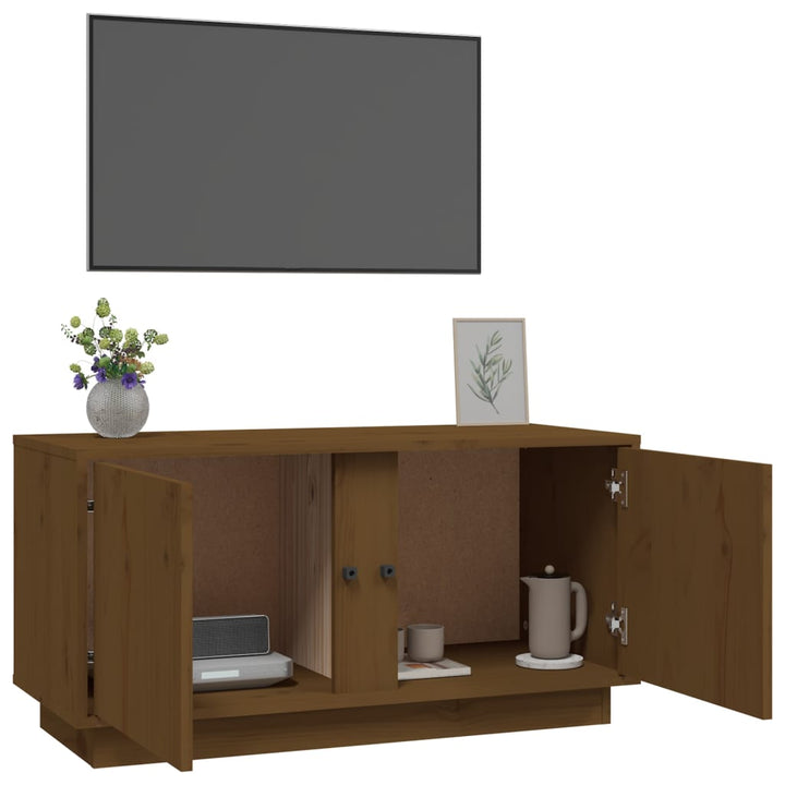 Tv-Schrank 80X35X40,5 Cm Massivholz Kiefer