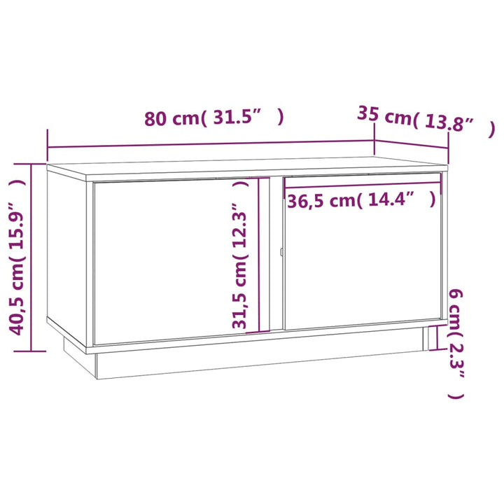 Tv-Schrank 80X35X40,5 Cm Massivholz Kiefer