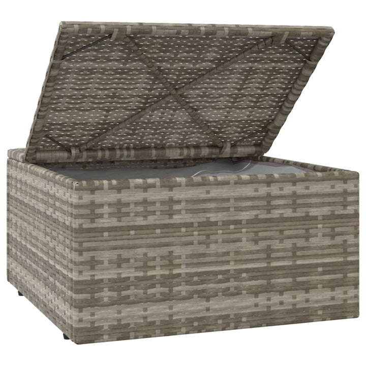 4-Tlg. Garten-Lounge-Set Mit Kissen Grau Poly Rattan