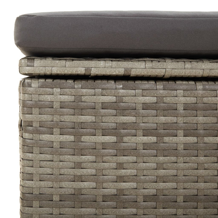 4-Tlg. Garten-Lounge-Set Mit Kissen Grau Poly Rattan