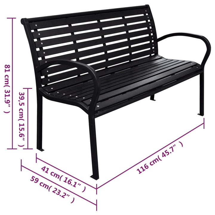 Gartenbank 116 Cm Stahl Und Wpc