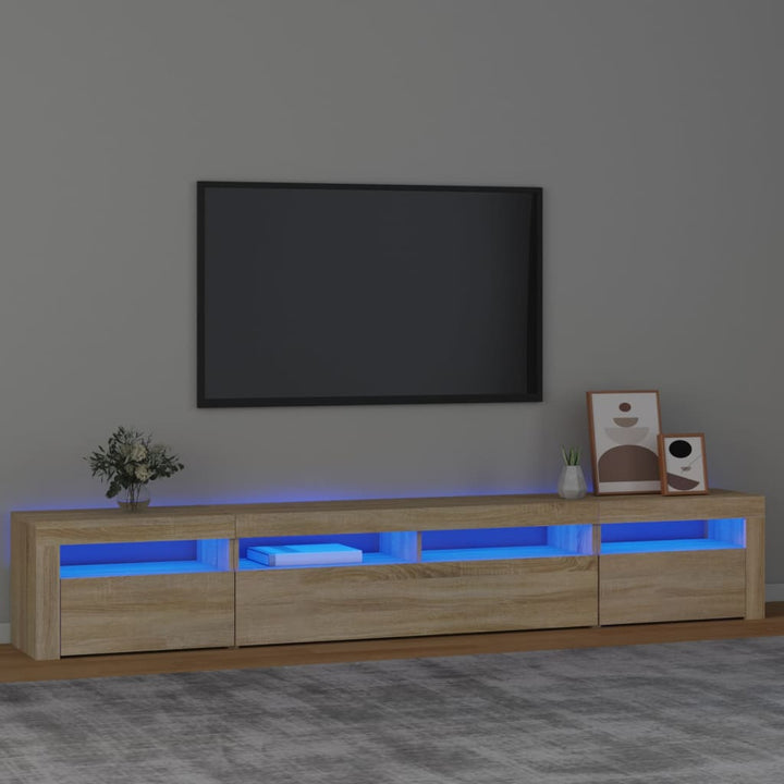 Tv-Schrank Mit Led-Leuchten 240X35X40 Cm