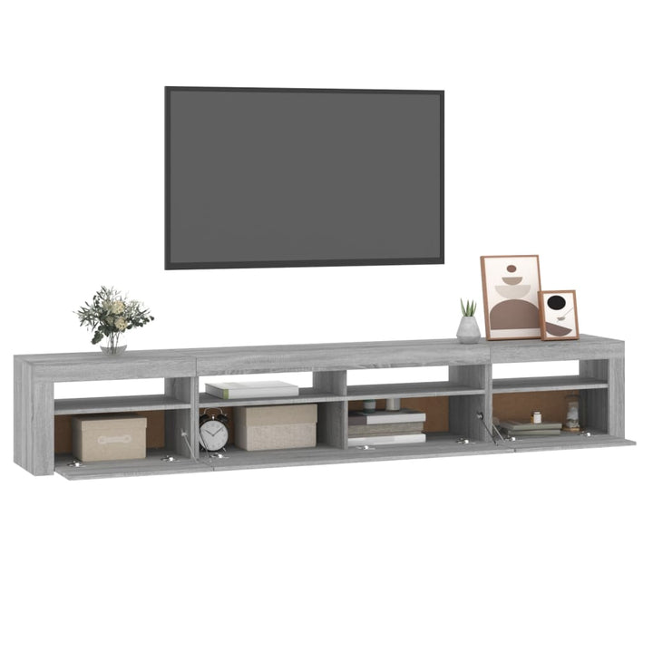 Tv-Schrank Mit Led-Leuchten 240X35X40 Cm