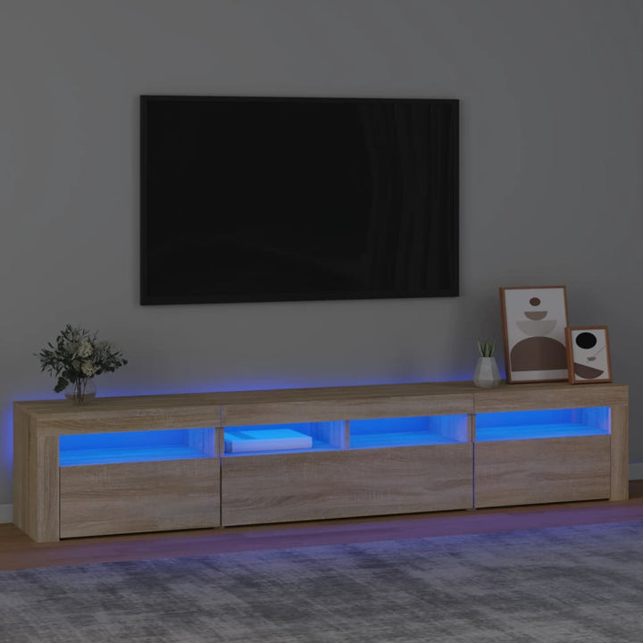 Tv-Schrank Mit Led-Leuchten 240X35X40 Cm