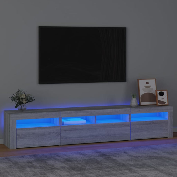 Tv-Schrank Mit Led-Leuchten 240X35X40 Cm