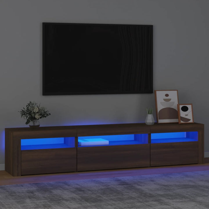 Tv-Schrank Mit Led-Leuchten 240X35X40 Cm