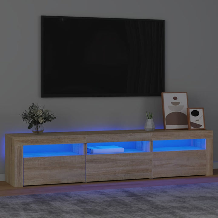 Tv-Schrank Mit Led-Leuchten 240X35X40 Cm