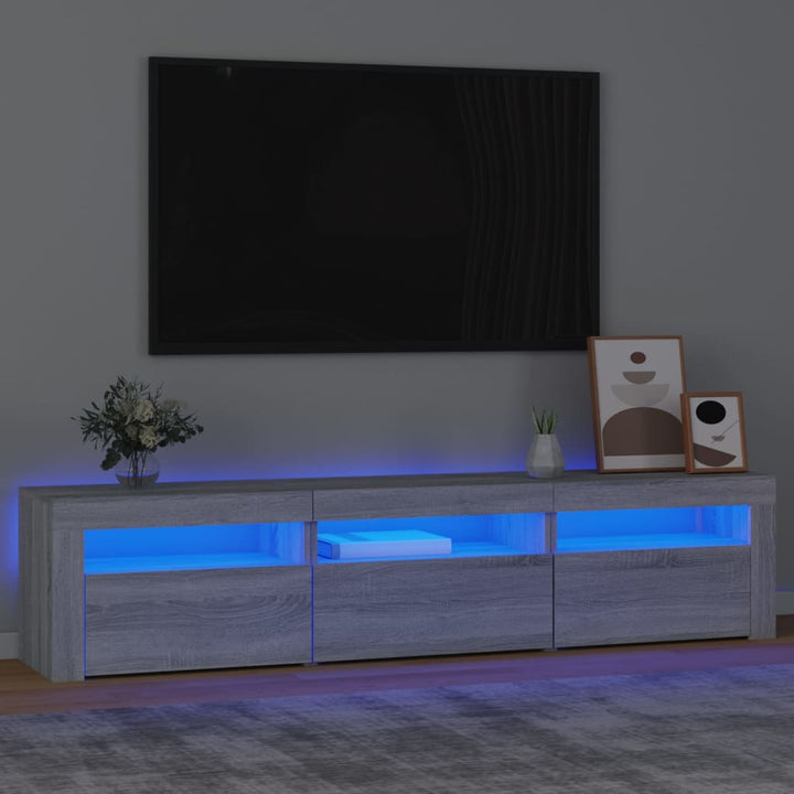 Tv-Schrank Mit Led-Leuchten 240X35X40 Cm