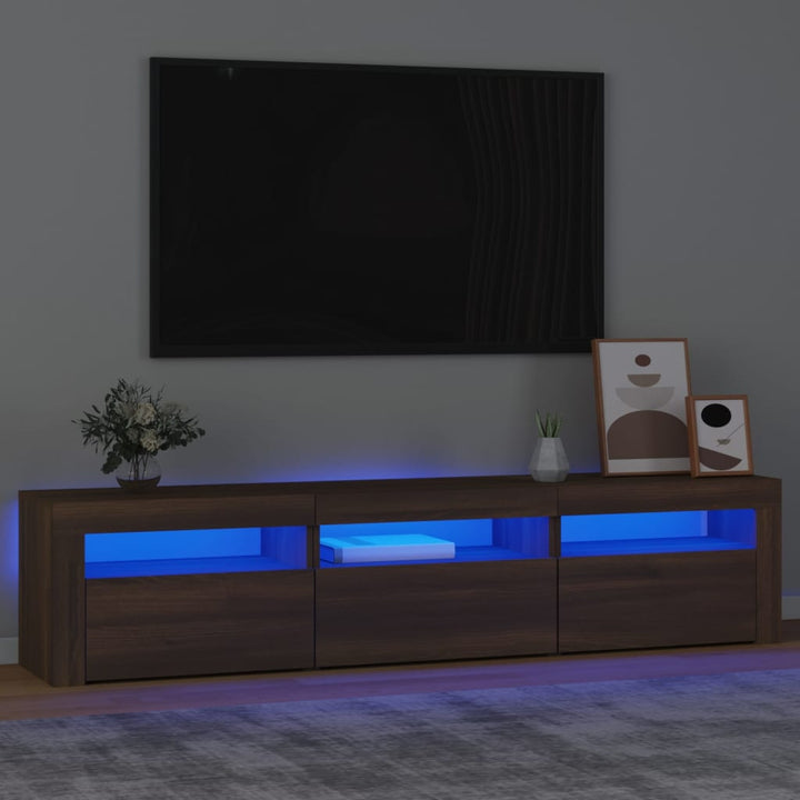 Tv-Schrank Mit Led-Leuchten 240X35X40 Cm