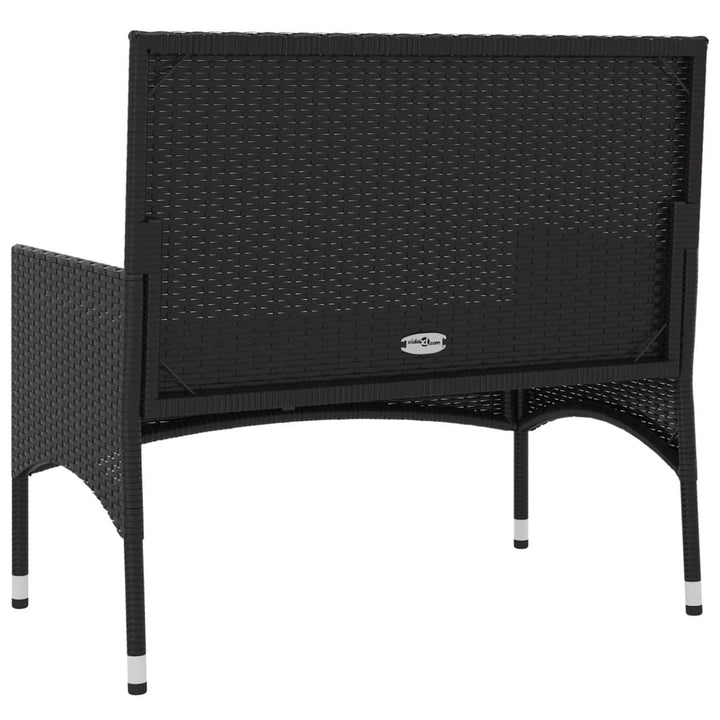 Gartenbank 2-Sitzer Mit Kissen Poly Rattan