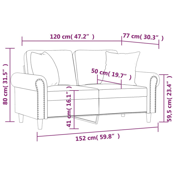 2-Sitzer-Sofa Mit Kissen Samt