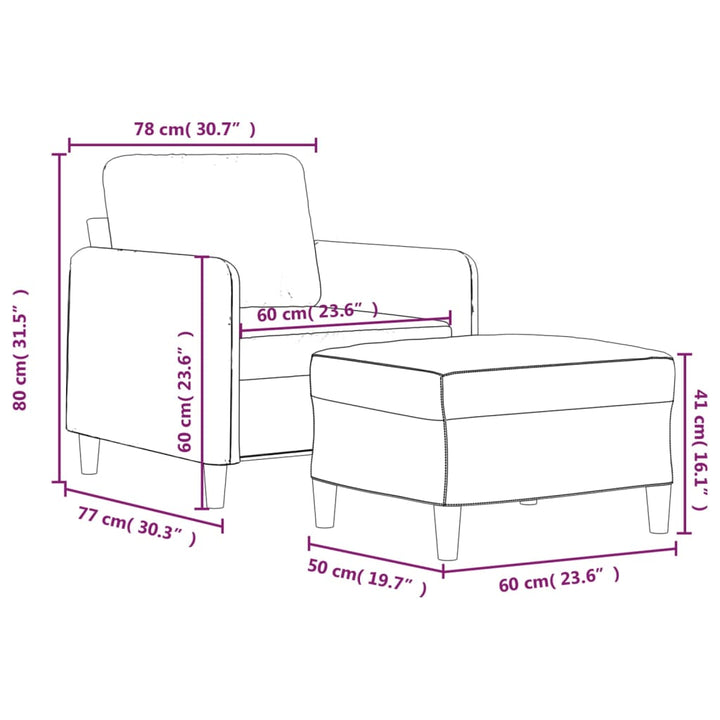 Sessel Mit Hocker 60 Cm Stoff