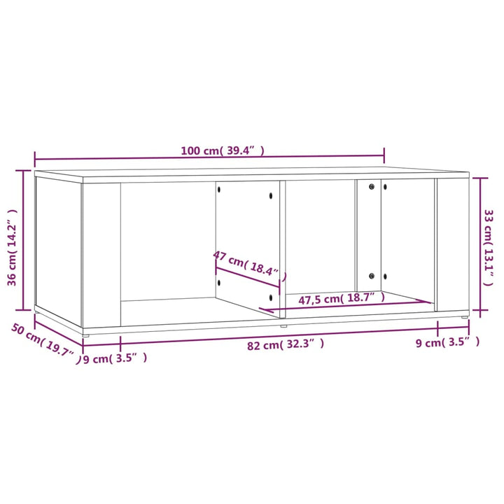 Couchtisch 100X50X36 Cm Holzwerkstoff