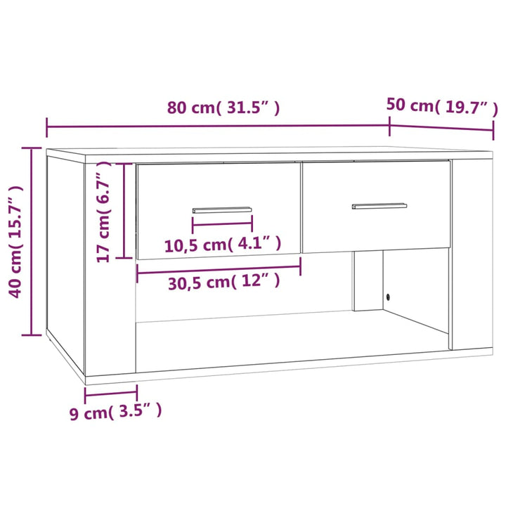 Couchtisch 80X50X40 Cm Holzwerkstoff