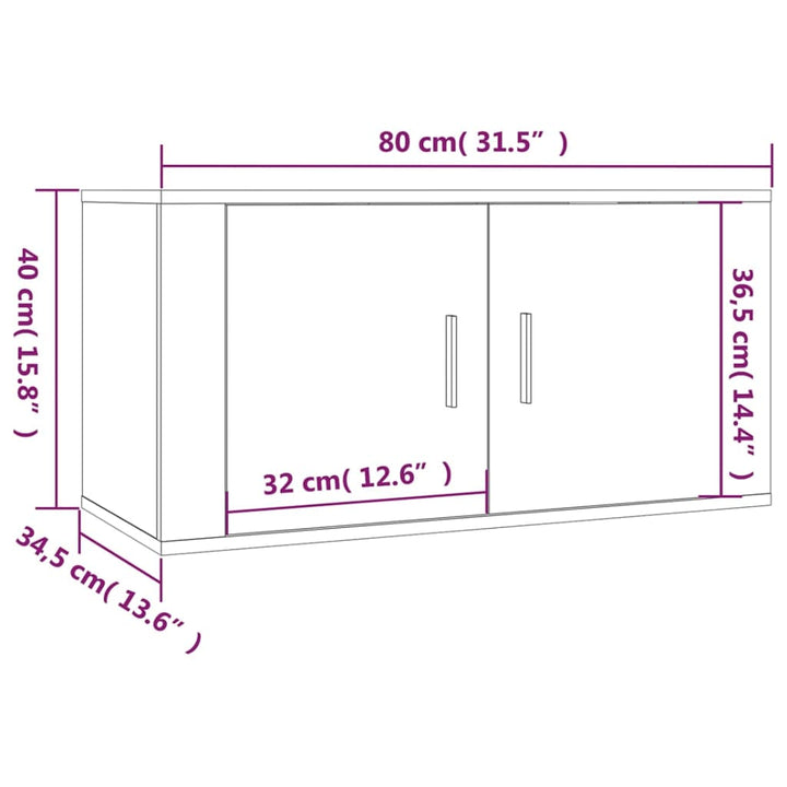 Tv-Wandschrank Sonoma-Eiche 80X34,5X Sonoma Eiche