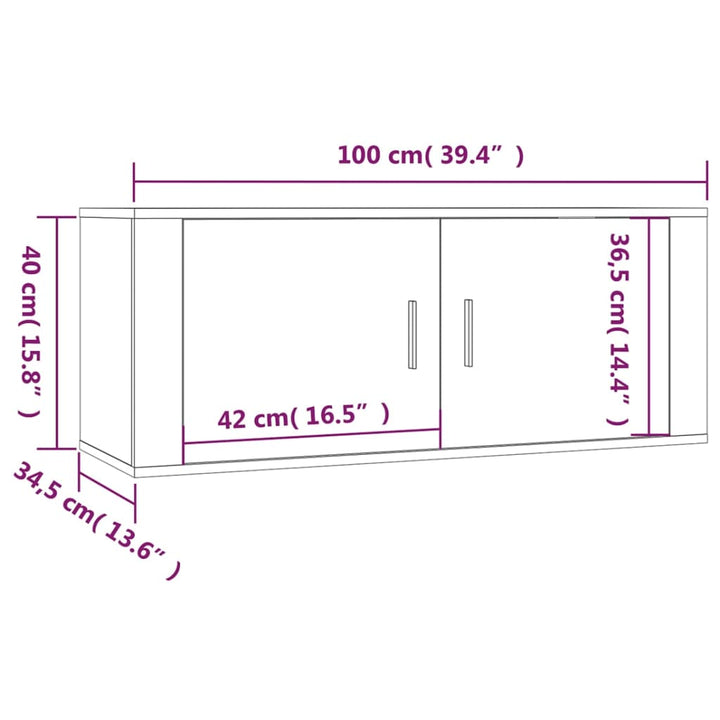 Tv-Wandschrank 100X34,5X Weiß