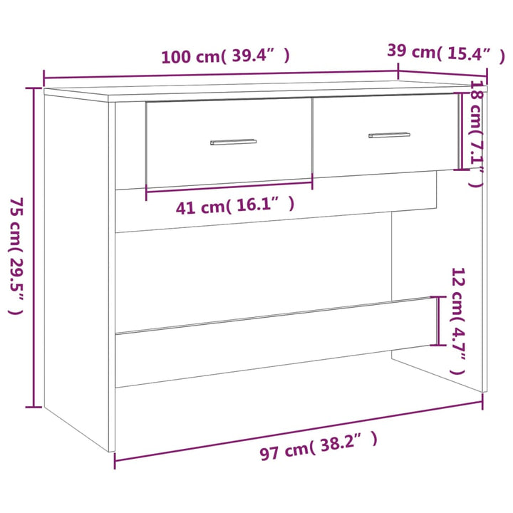 Konsolentisch 100X39X75 Cm Holzwerkstoff