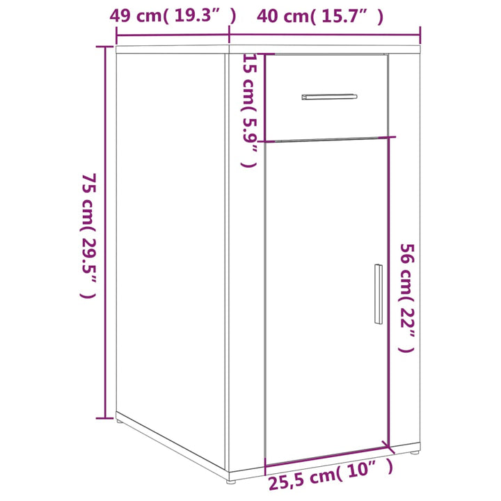 Büroschrank 40X49X75 Cm Holzwerkstoff