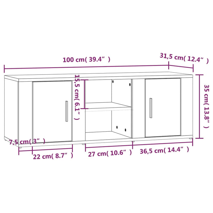 Tv-Schrank 100X31,5X35 Cm Holzwerkstoff