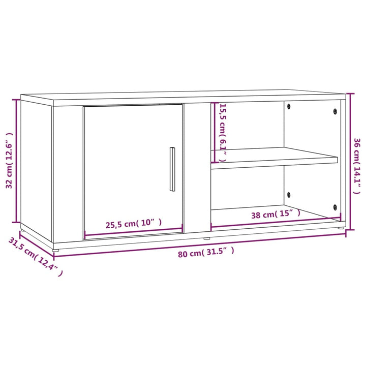 Tv-Schrank 80X31,5X36 Cm Holzwerkstoff