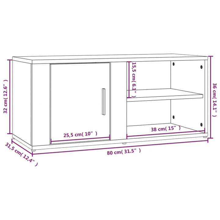 Tv-Schränke 2 Stk. 80X31,5X36 Cm Holzwerkstoff