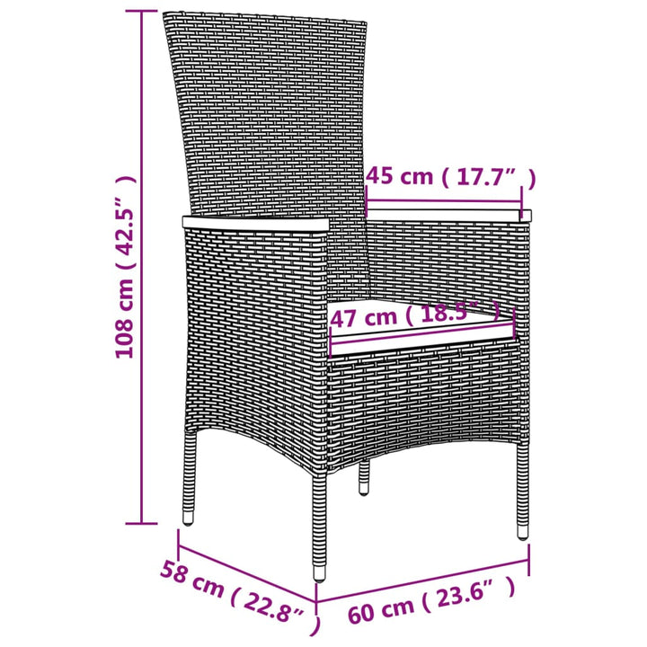 Gartenstühle Mit Kissen 4 Stk. Poly Rattan