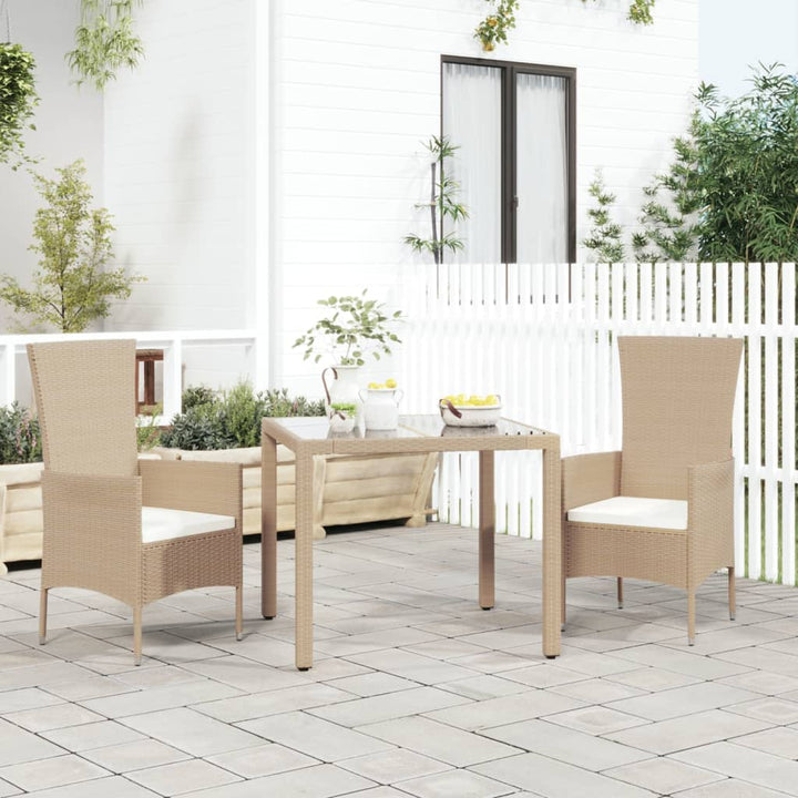 Gartenstühle Mit Kissen 2 Stk. Poly Rattan Beige