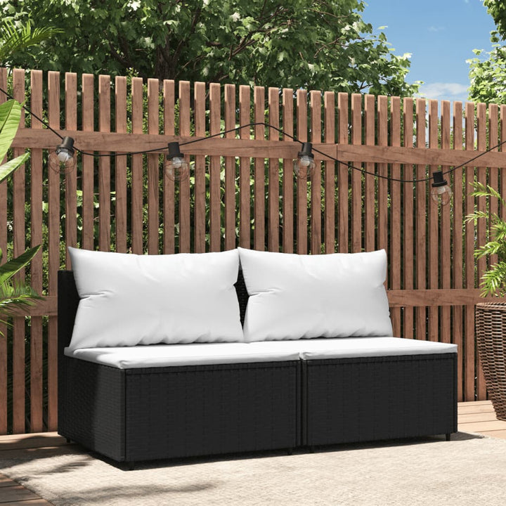 3-Tlg. Garten-Lounge-Set Mit Kissen Poly Rattan