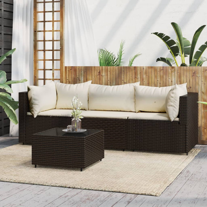 Garten-Ecksofas Mit Kissen 2 Stk. Schwarz Poly Rattan