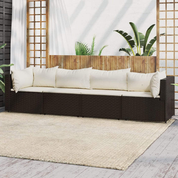 Garten-Ecksofas Mit Kissen 2 Stk. Schwarz Poly Rattan