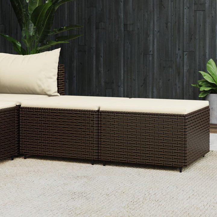 Gartenhocker Mit Kissen Schwarz Poly Rattan